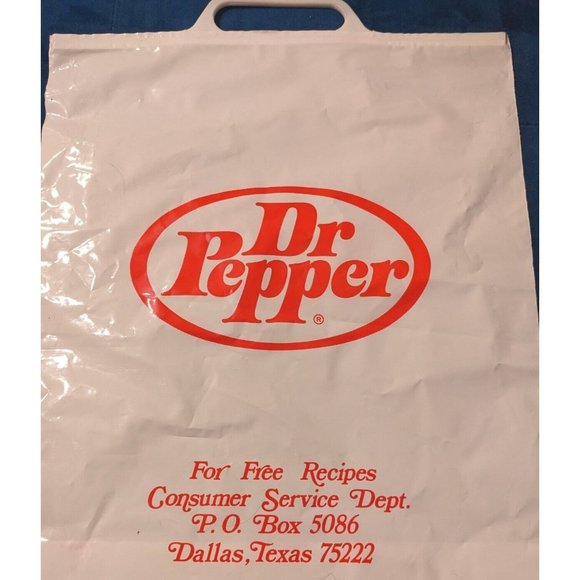 Dr Pepper Bag Shopping Advertising Plastic Soda Promo Reclosable Handle Prop Vtg - Picture 4 of 7